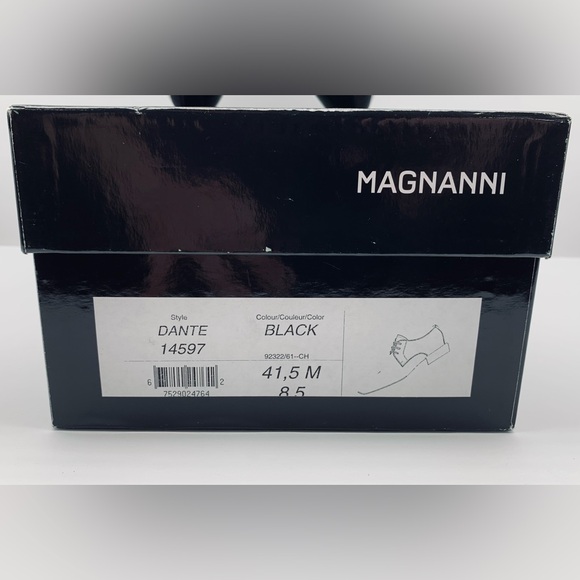 $375 Mens MAGNANNI Dante BLACK Patent Leather TUXEDO Formal Dress Shoes Mens 8.5 - Picture 8 of 8